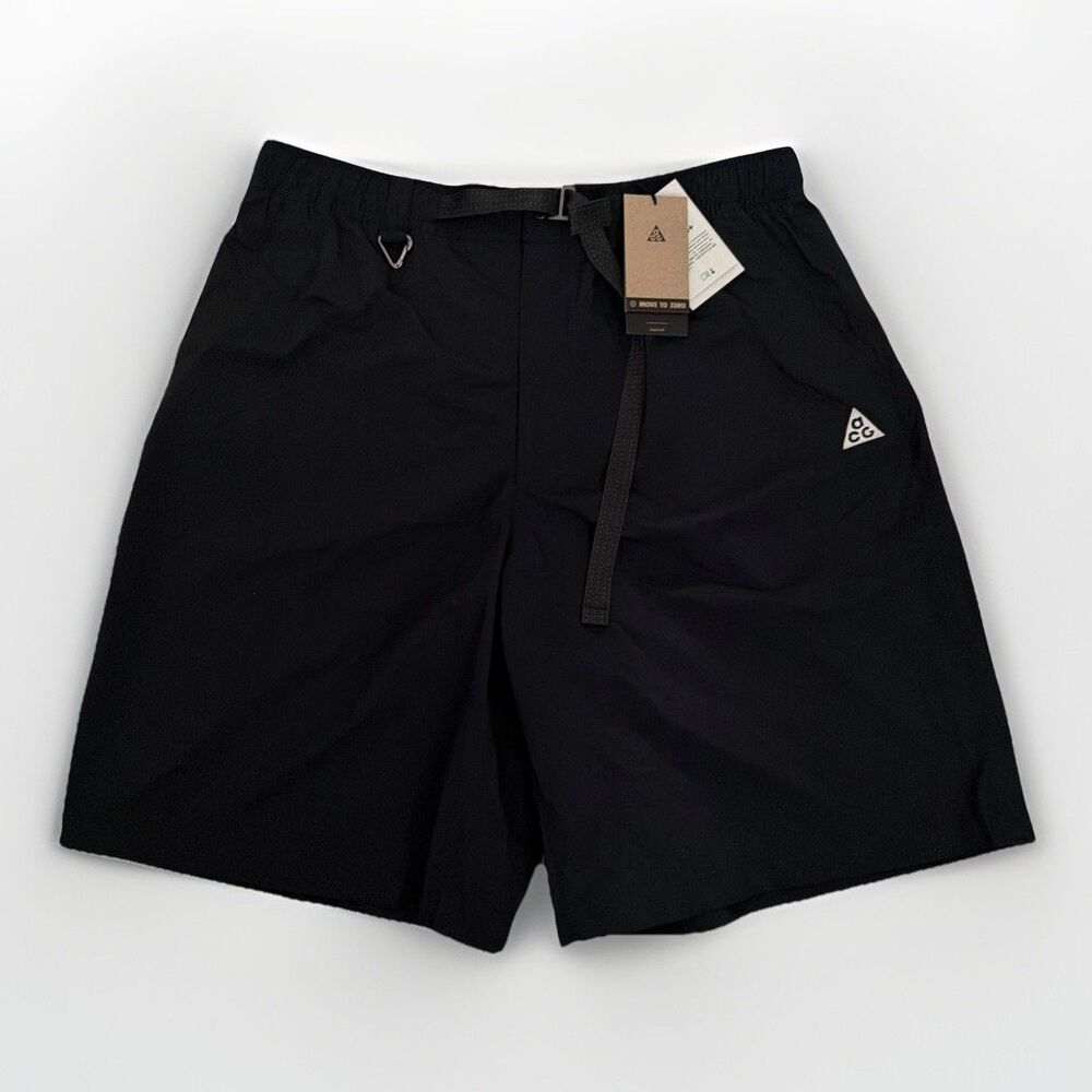 Nike ACG Trail Shorts Outdoor Hiking Zip Pocket HJ2887-010 Black Men's Size XL